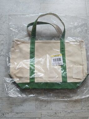 NWT L.L. Bean Rare 2009 Sweet Pea Color Boat and Tote Canvas Bag Y2K